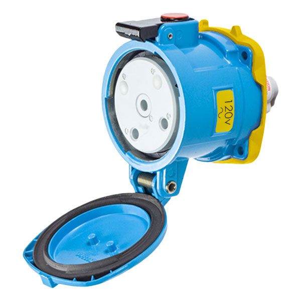 37-64235-C-K16 - DS100C RECEPTACLE METAL BLUE SIZE 4 TYPE 3R 1P+N+G 100A 120 VAC 60 Hz NO AUX